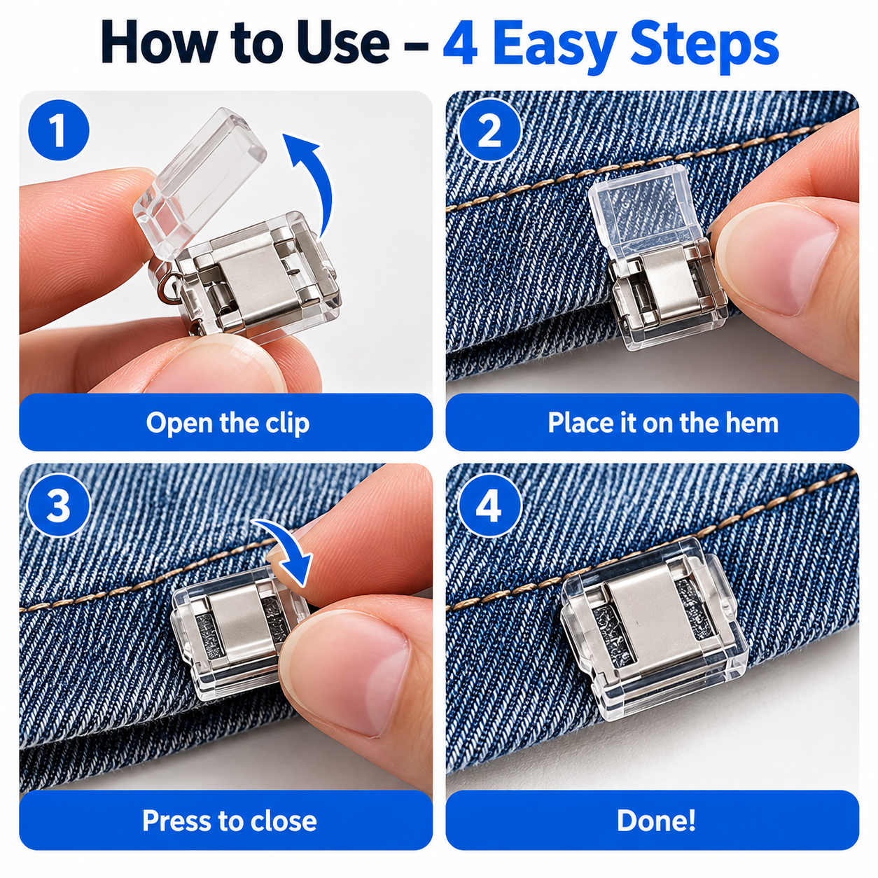 Invisible Pant Hem Clips – No Sewing Needed