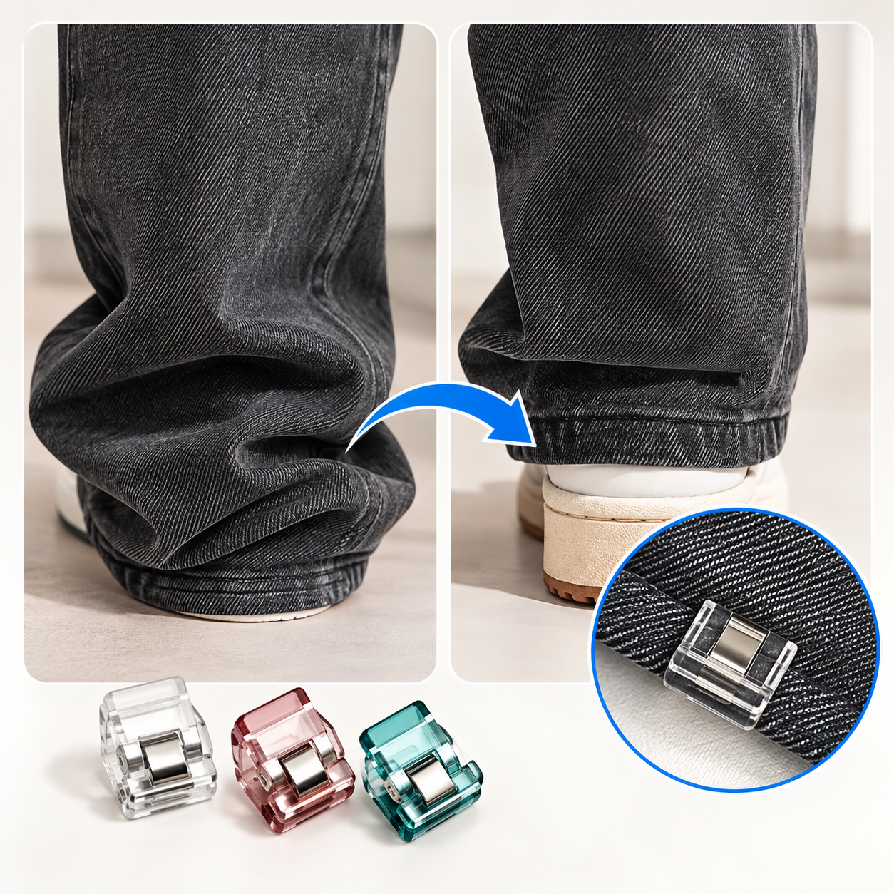 Invisible Pant Hem Clips – No Sewing Needed